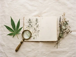 Cannabis education flat-lay