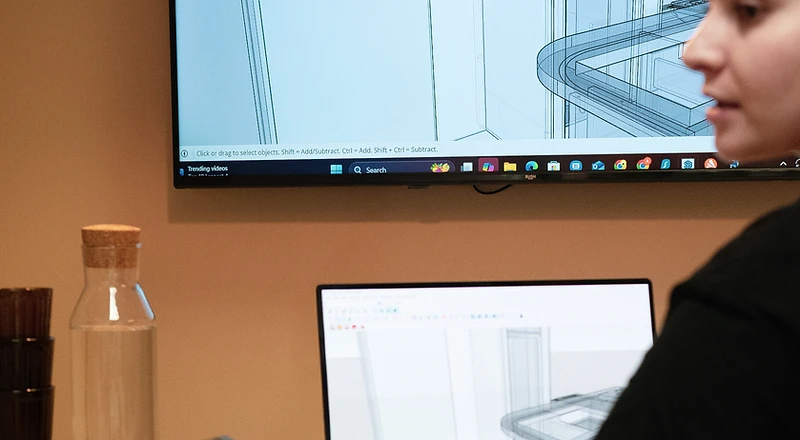 Albatross designer reviewing a 3D campervan conversion model