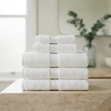 Stack of fresh white towels