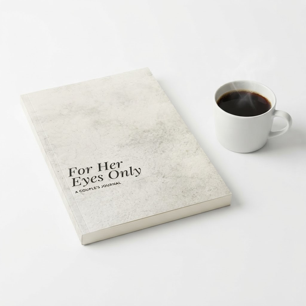 An ivory journal resting on linen with a window shadow