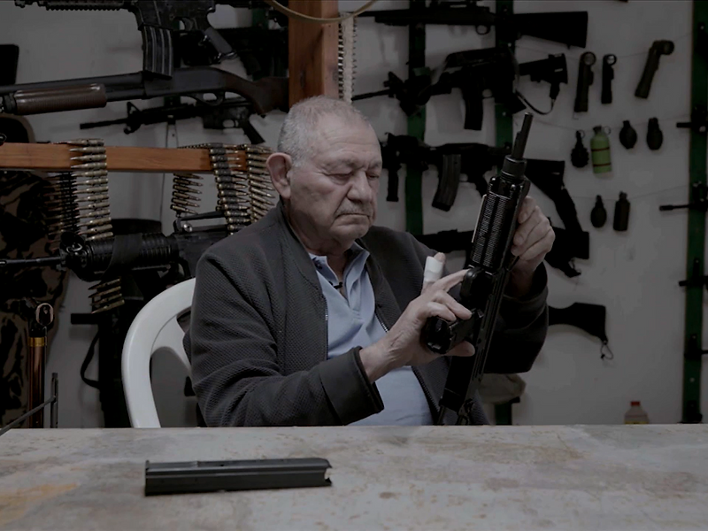 Production still from Shooting (2025), a documentary by Netalie Braun