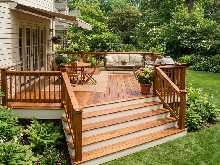 Deck restoration and staining by Long Island Painting Company