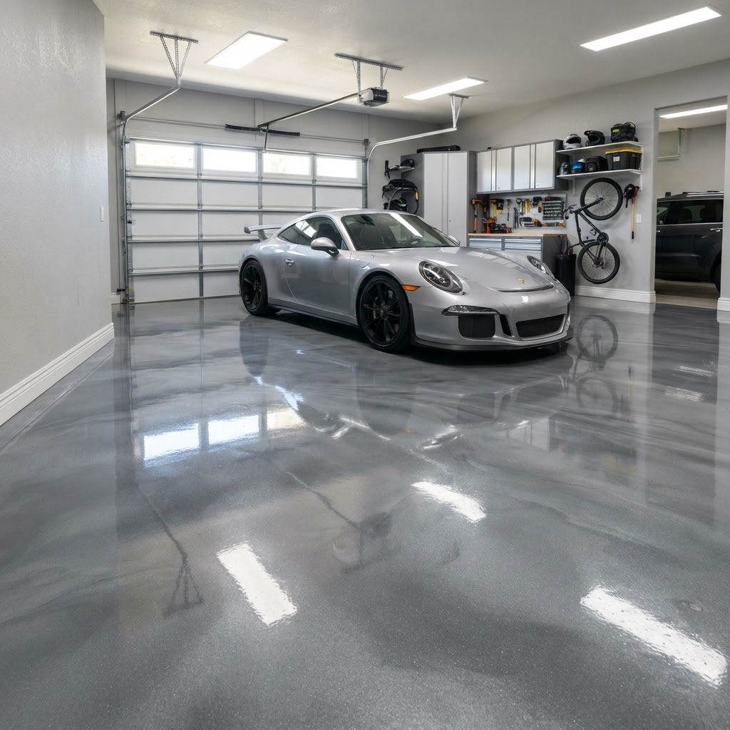 Epoxy Floor Covering work by Precision Elite Roofing