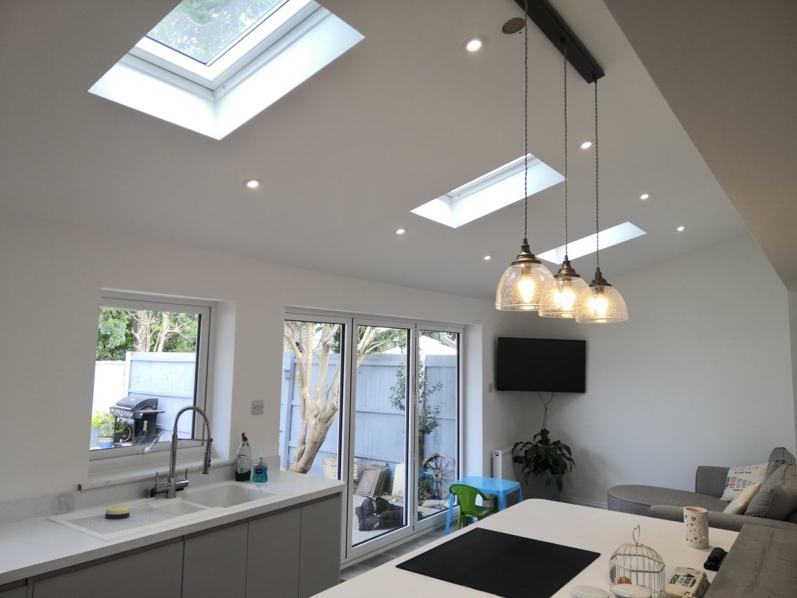 Finished kitchen extension fit-out by JLH Developments