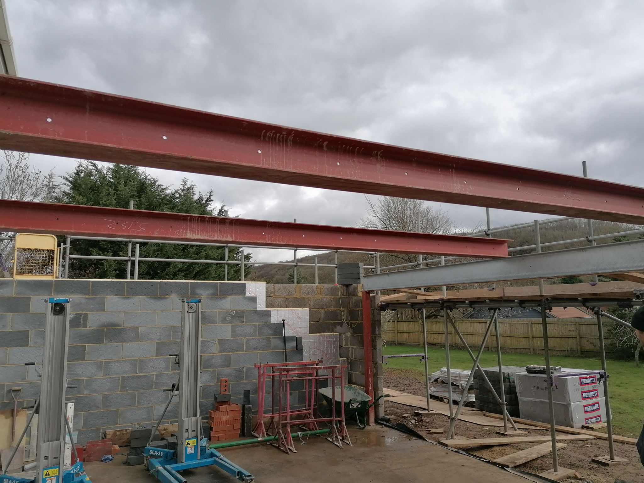 Structural steel beams installed by JLH Developments