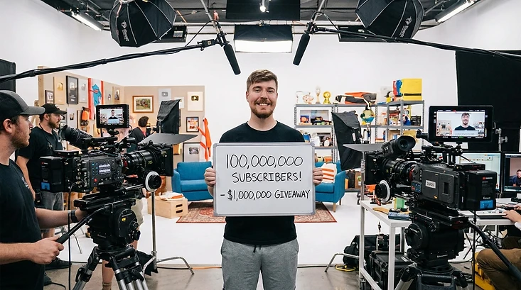 How much money MrBeast makes a year โ 100 million subscribers milestone giveaway