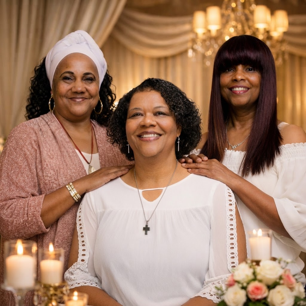 Founders Celebration - three women posing together at a formal banquet
