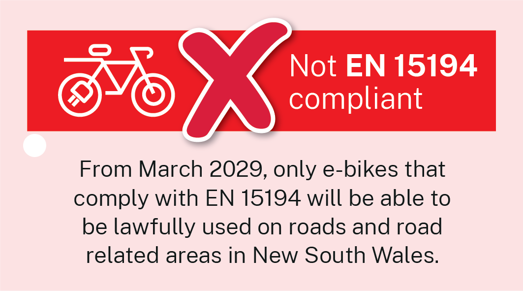 Not EN 15194 compliant — for off-road use only