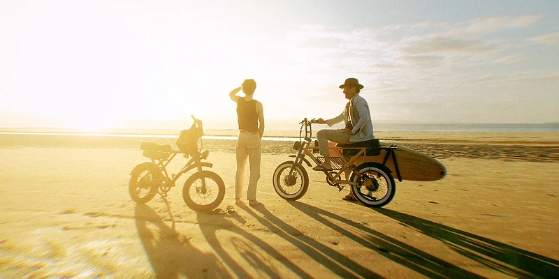 The Ezriderz team outside their bike shop in Byron Bay