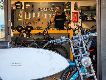 Ezriderz bike workshop in Byron Bay — servicing and repairs for bikes and e-bikes