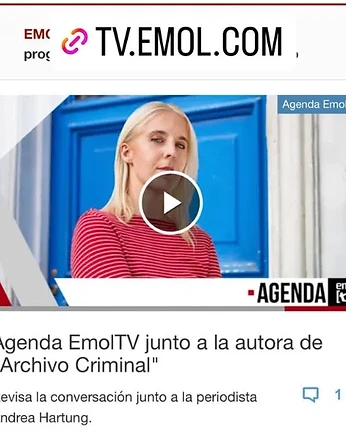 Agenda EmolTV junto a la autora de 'Archivo Criminal'