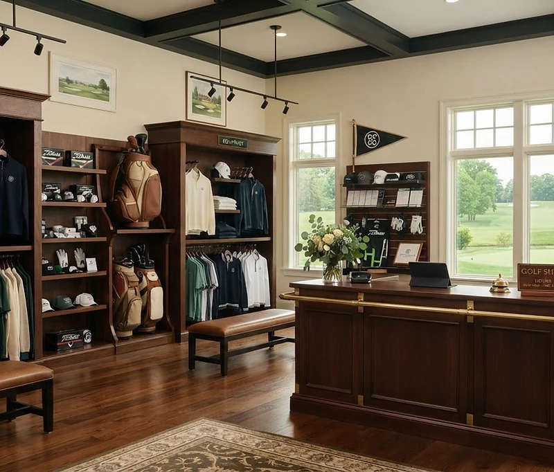 Golf pro shop interior