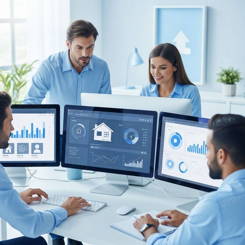 CompleteRE team collaborating in the office