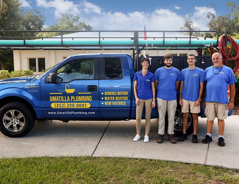 Umatilla Plumbing service truck and team