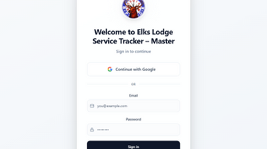 Elks Lodge Service Tracker template preview