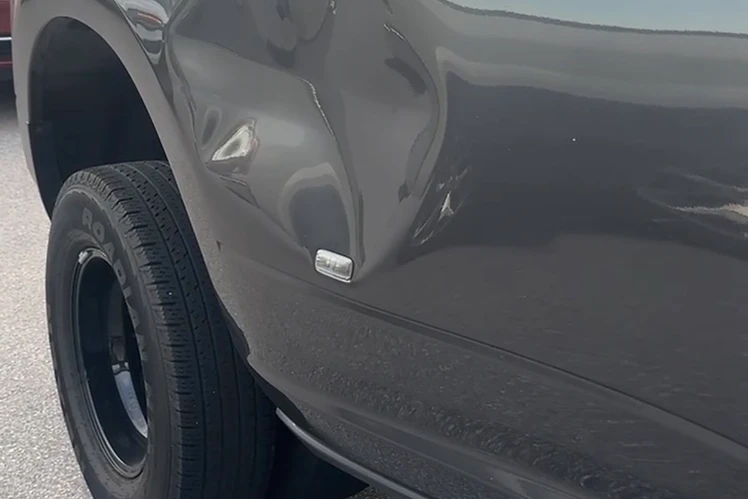 Gray Pickup — Right Rear Panel Dent Repair - before