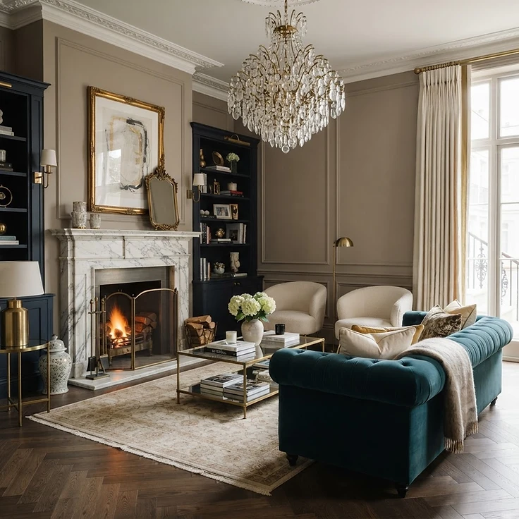 AI-designed luxury living room