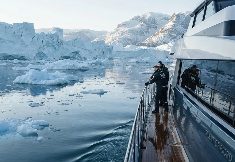 Glacial Hum: Navigating the Disko Bay Silence via Hybrid Current