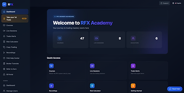 RFX Academy member dashboard