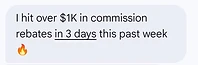 Over $1K in commission rebates in just 3 days 🔥