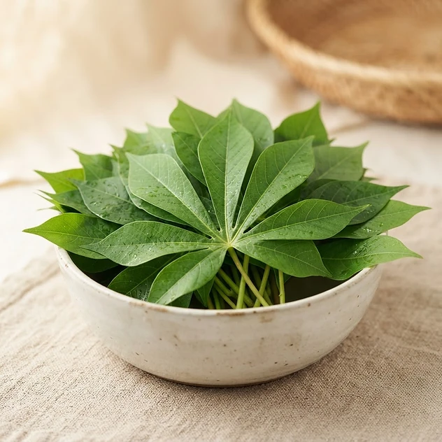 Feuilles d'attiéké (manioc)