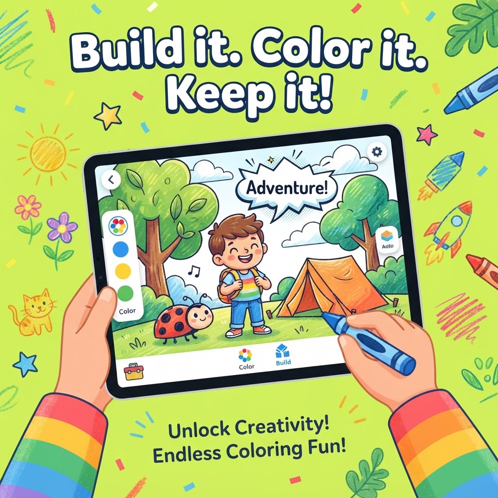 For kids — Build it. Color it. Keep it!
