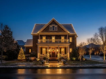 Christmas light installation in Owasso, OK - Thomas Lawn and Landscape
