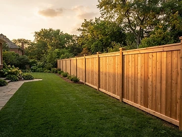 Cedar privacy fence installation in Owasso, OK - Thomas Lawn and Landscape