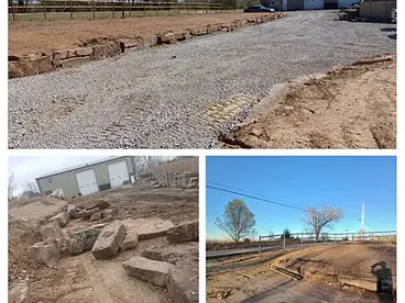 Stone retaining wall installation in Collinsville, OK - Thomas Lawn and Landscape