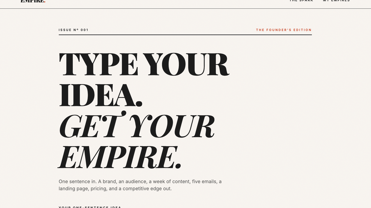 Empire In A Box template preview