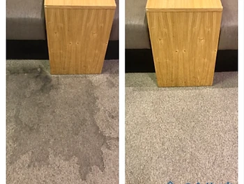 Lounge carpet — before & after