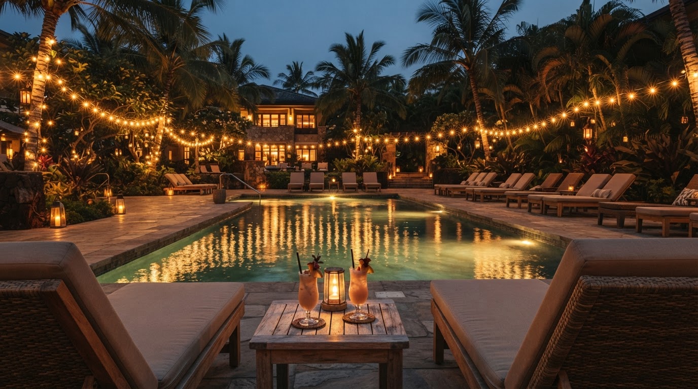 Poolside evening