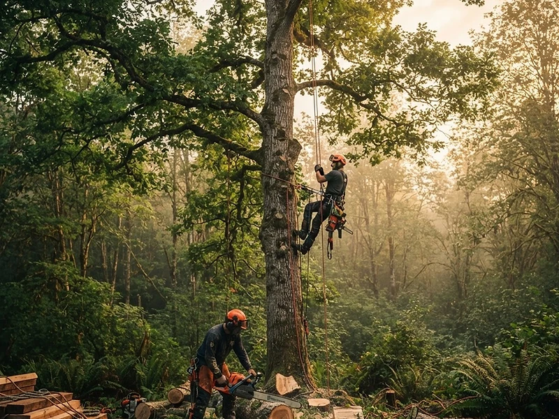 Tree surgery work in progress