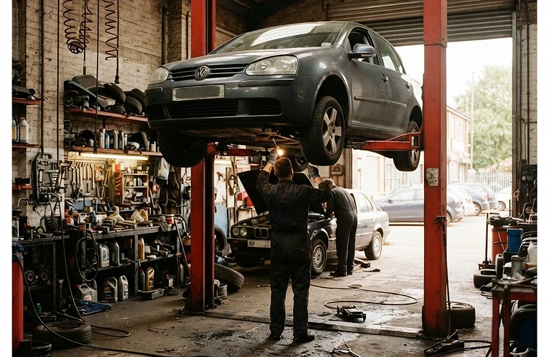 Inside the A.W Service Centre workshop