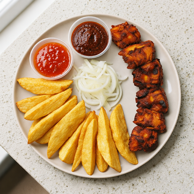 Yam Chips with Roasted or Pan-Fried Chicken Breast photo 1