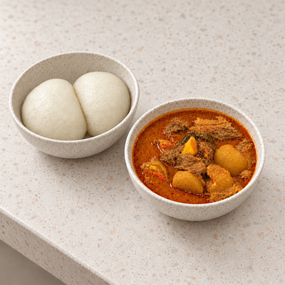 Rice Balls with Beef Palm Nut Soup photo 3