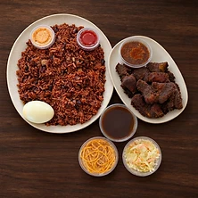 Waakye with Pan-Fried Goat & Beef