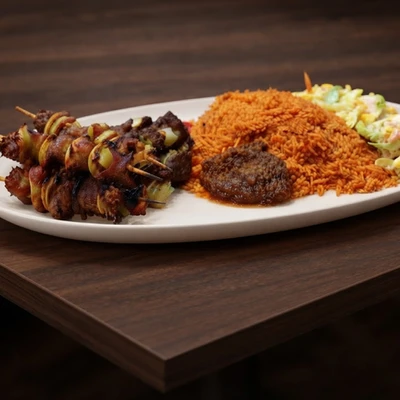 Jollof Rice with Goat & Beef Kebab photo 1