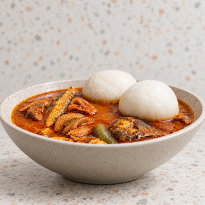 Rice Balls with Fish Palm Nut Soup photo 4