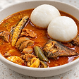 Rice Balls with Fish Palm Nut Soup