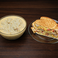 Oats with Bread & Fried Eggs