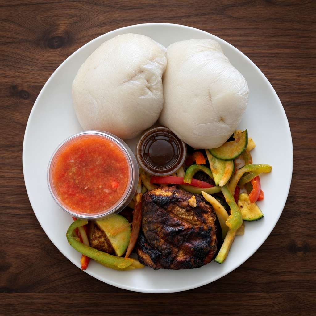 Banku with Grilled Spicy Mackerel