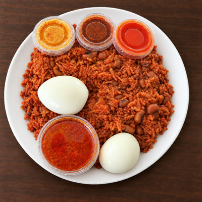 Waakye with Hard-Boiled Egg photo 1