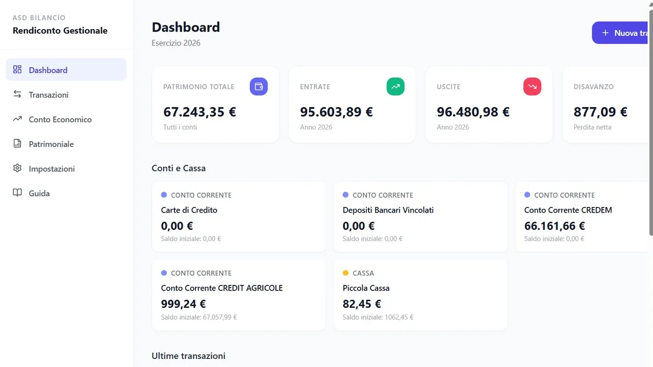 Gestione Rendiconto ASD template preview