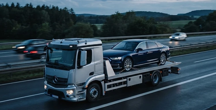 Fahrzeugüberführung mit Autotransporter