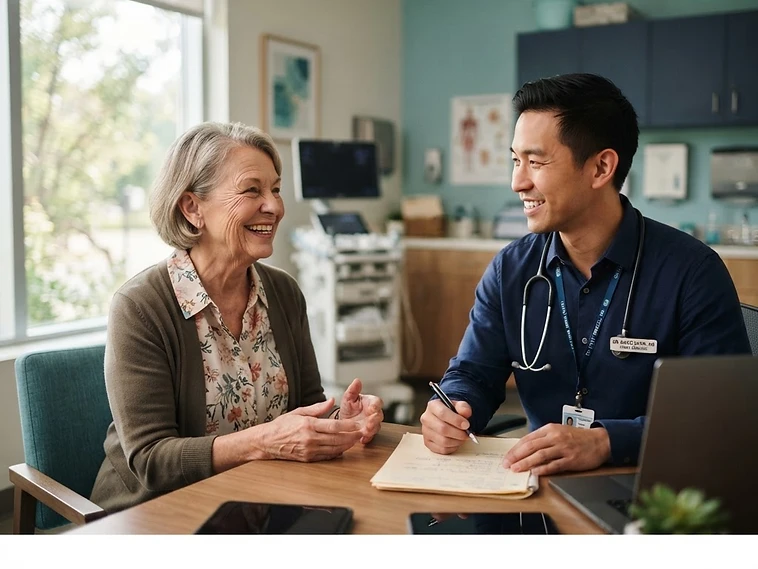 A patient and provider in conversation