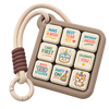 Birthday Wishes 3x3 Clicker in Cocoa Brown