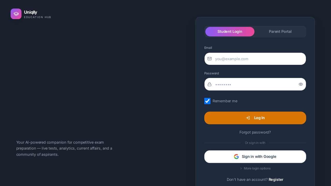 Uniqlly Education Hub template preview