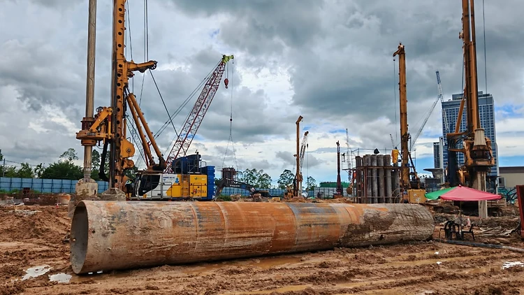 LightHauz Penang site progress — Q3 2026 · Piling Works Underway