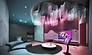 Karaoke lounge at The Asteriaz with LED chandelier